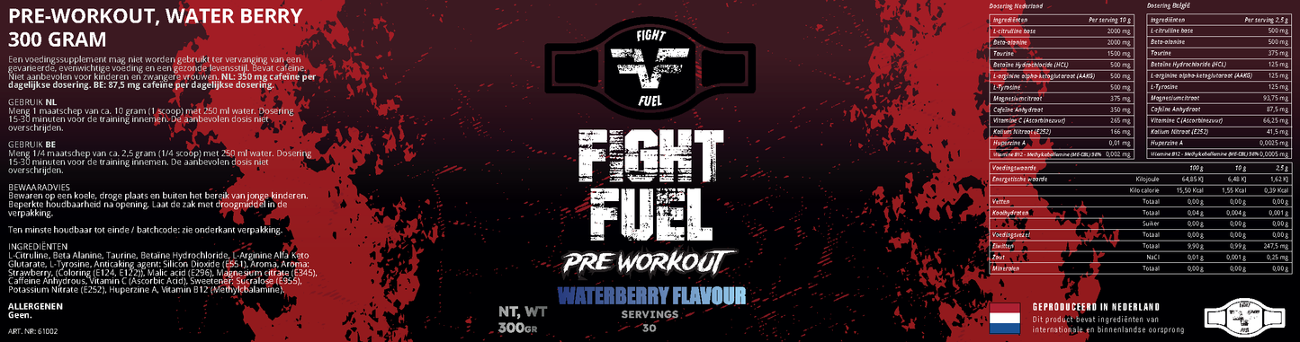 Pre workout waterberry